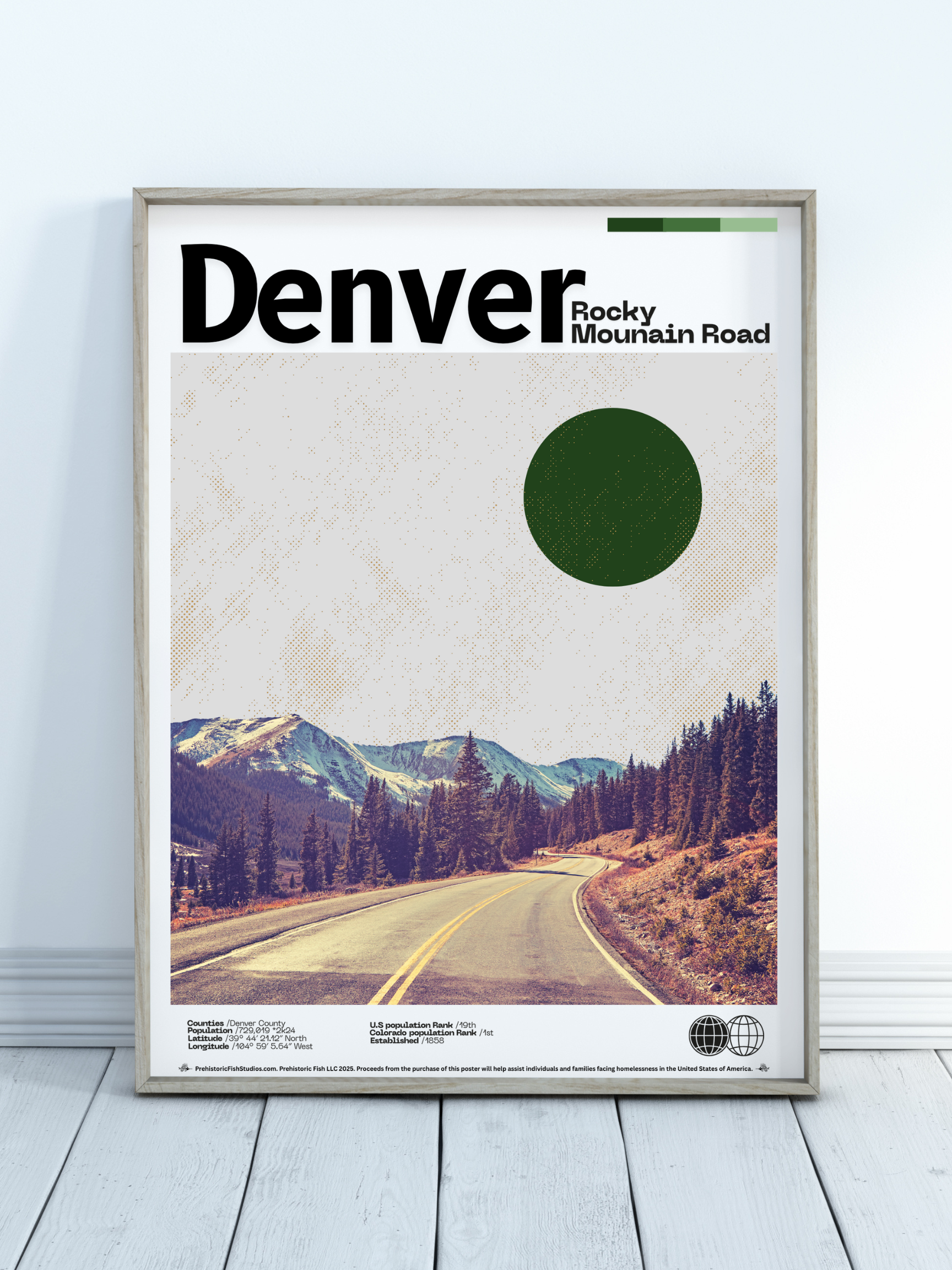 Rocky Mountain Road - 18x24 Modern Wall Art Rolled Poster