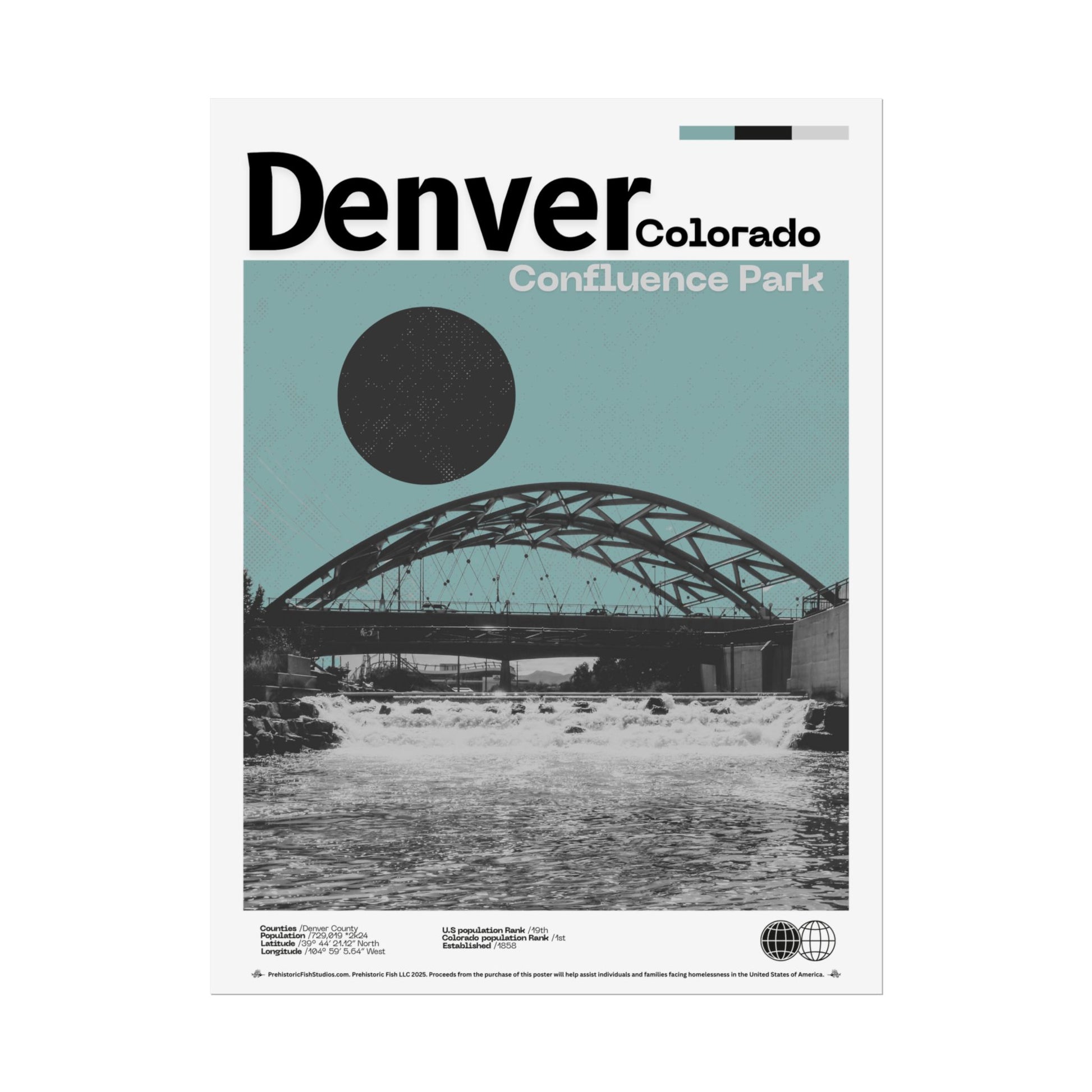 Confluence Park - 18x24 Modern Wall Art Rolled Poster