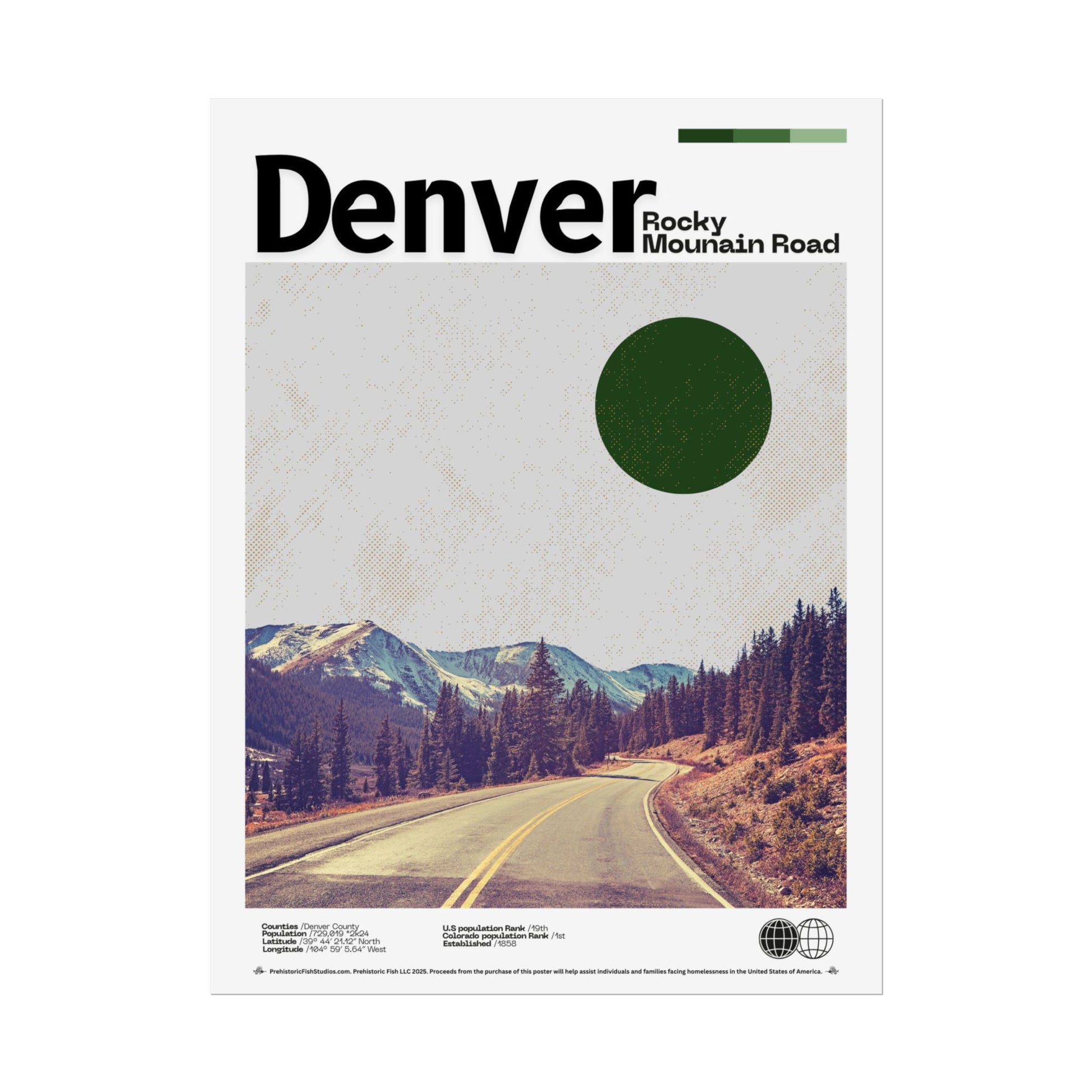Rocky Mountain Road - 18x24 Modern Wall Art Rolled Poster