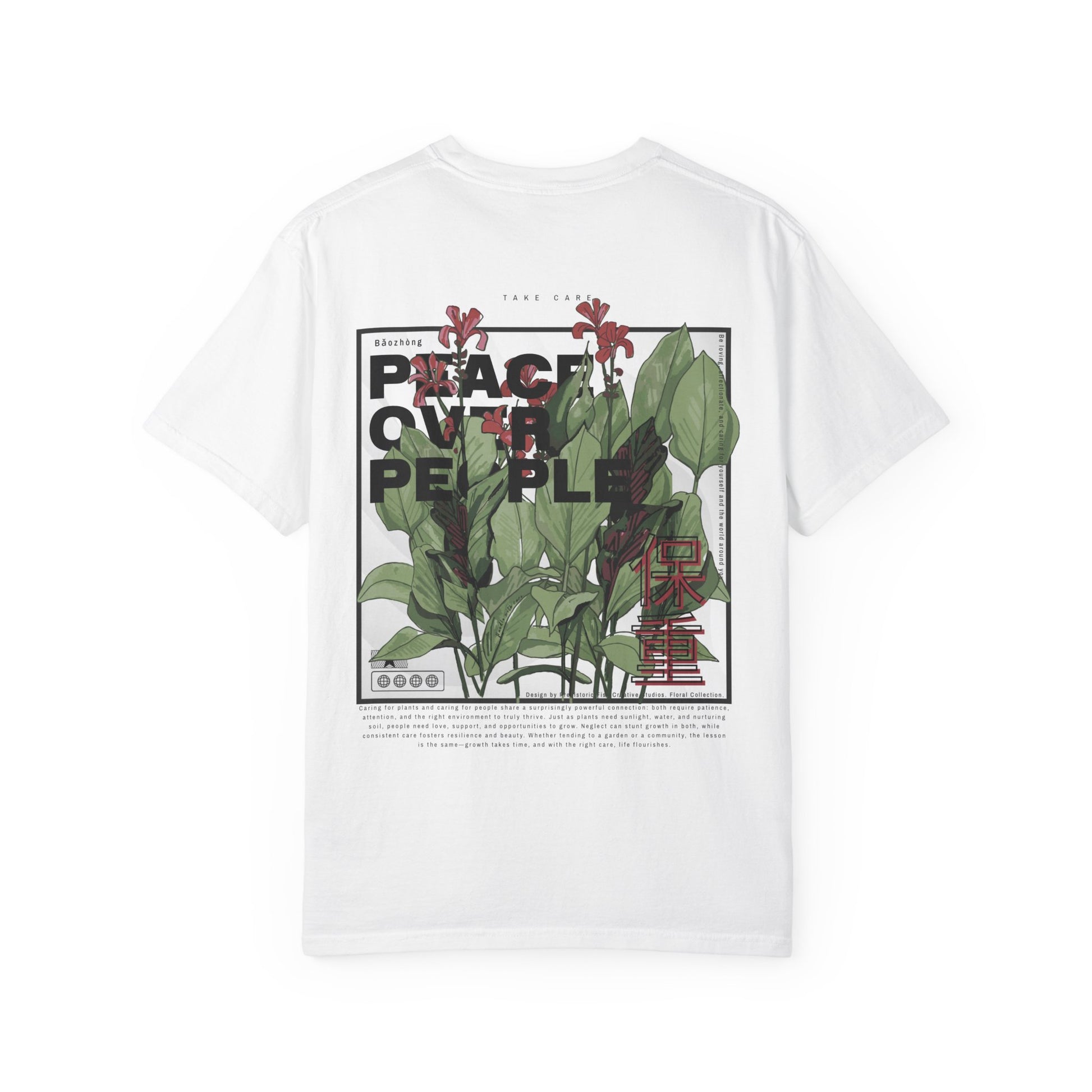 Peace Over People Comfort Colors T-Shirt - Take Care Floral Collection