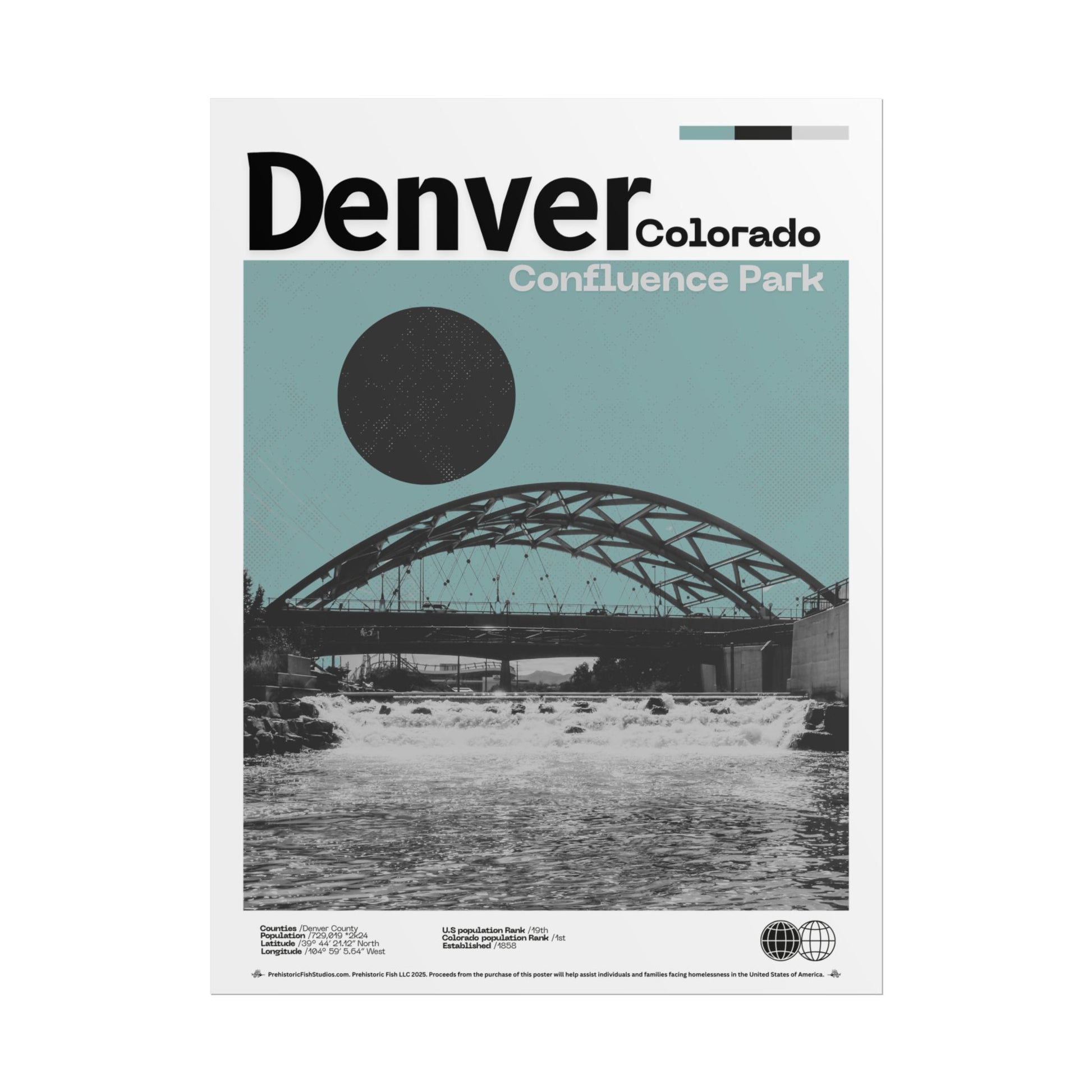 Confluence Park - 18x24 Modern Wall Art Rolled Poster