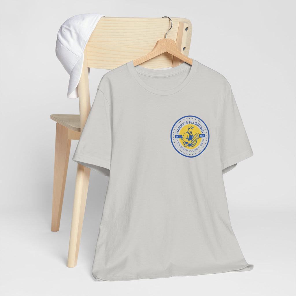 Harry's Plumbing Our Girth Is Our Worth - Graphic T-Shirt Joke Tee Funny T Shirt Bella Canvas 3001