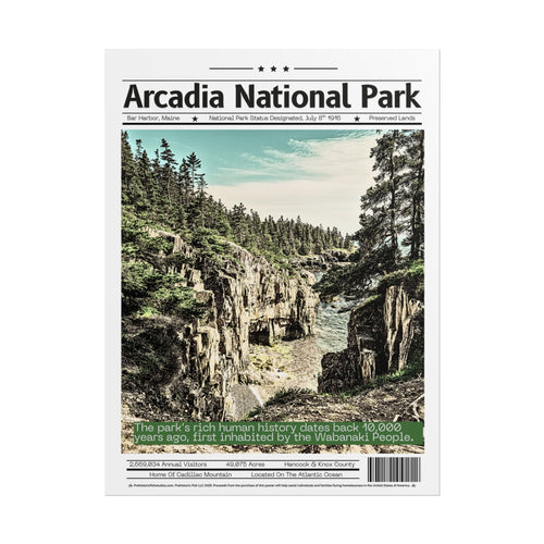 Arcadia National Park - 18x24 Modern Wall Art Rolled Poster