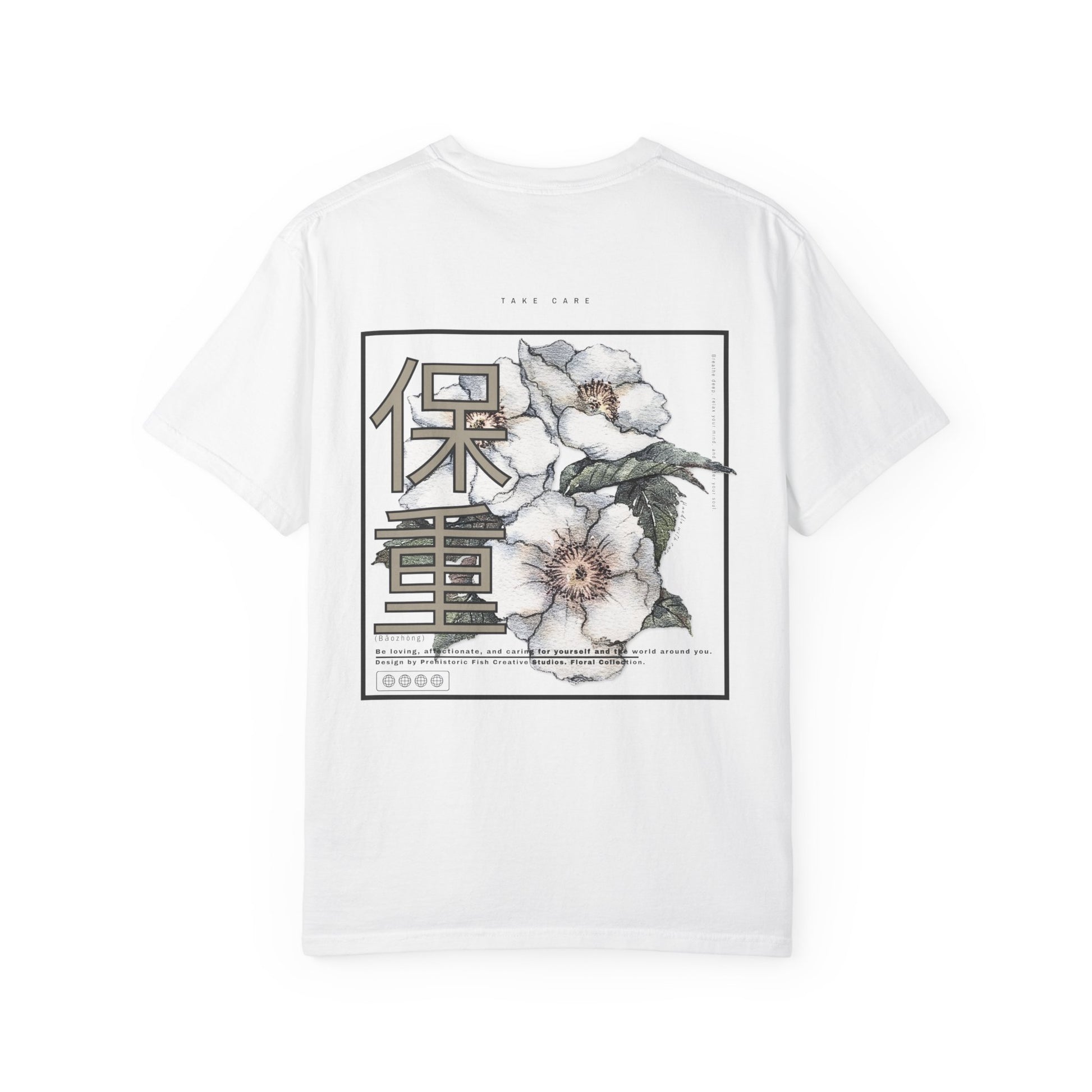 Take Care (Mandarin) Floral Collection - White/Cream Comfort Colors Premium T-Shirt