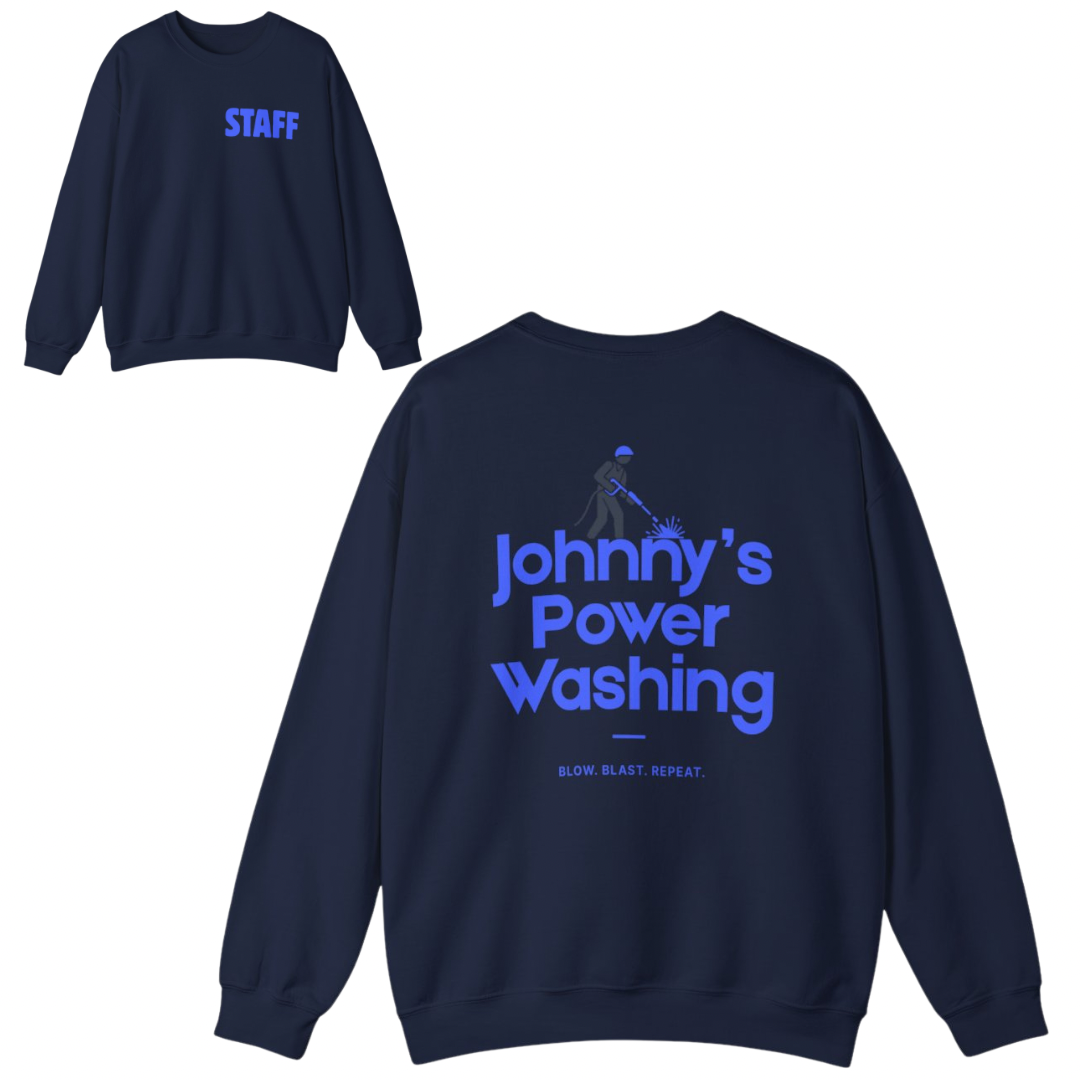 Johnny’s Power Washing Funny Staff Pull Over Sweatshirt