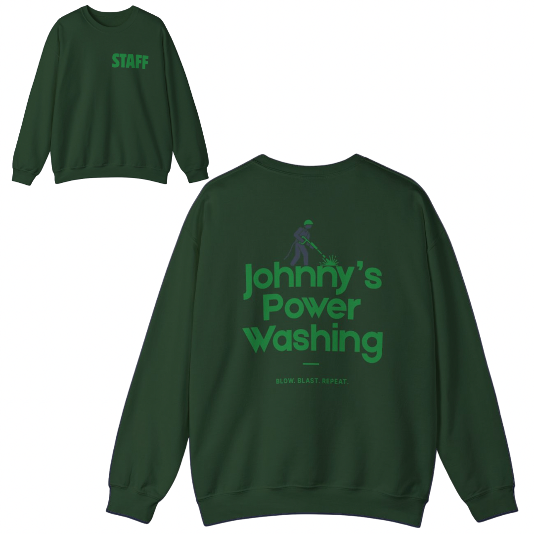 Johnny’s Power Washing Funny Staff Pull Over Sweatshirt