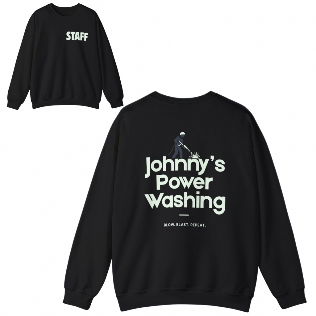 Johnny’s Power Washing Funny Staff Pull Over Sweatshirt