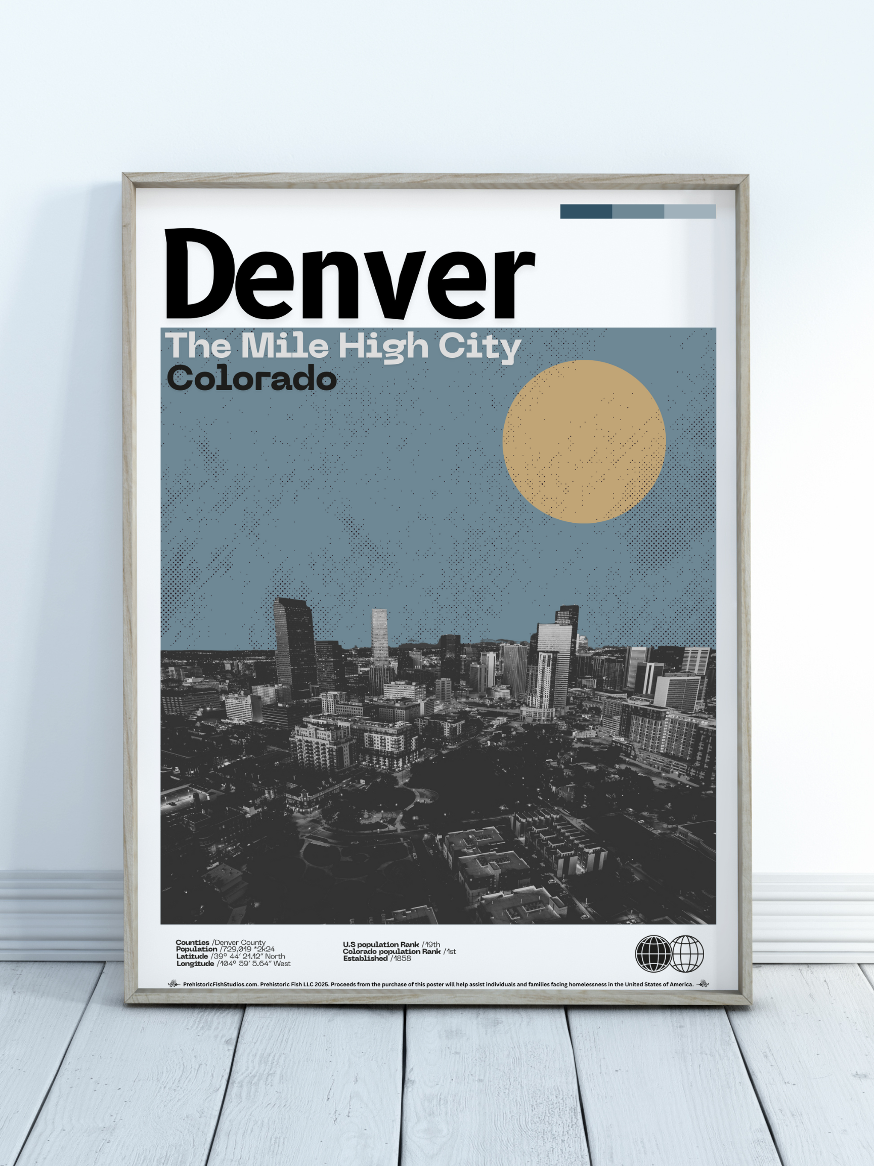 The Mile High City (2) - 18x24 Modern Wall Art Rolled Poster