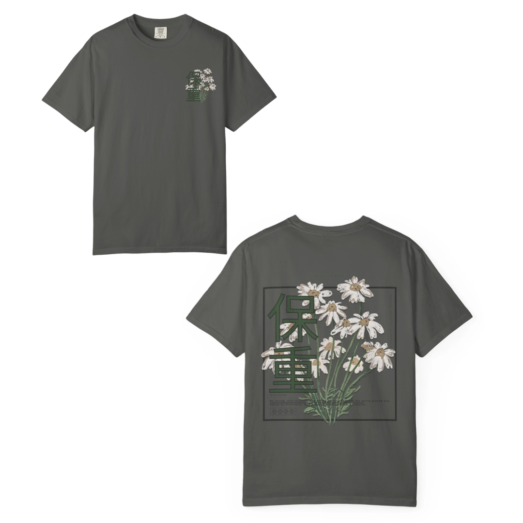 Take Care (Mandarin) Floral Collection - Green/Grey Comfort Colors Premium T-Shirt